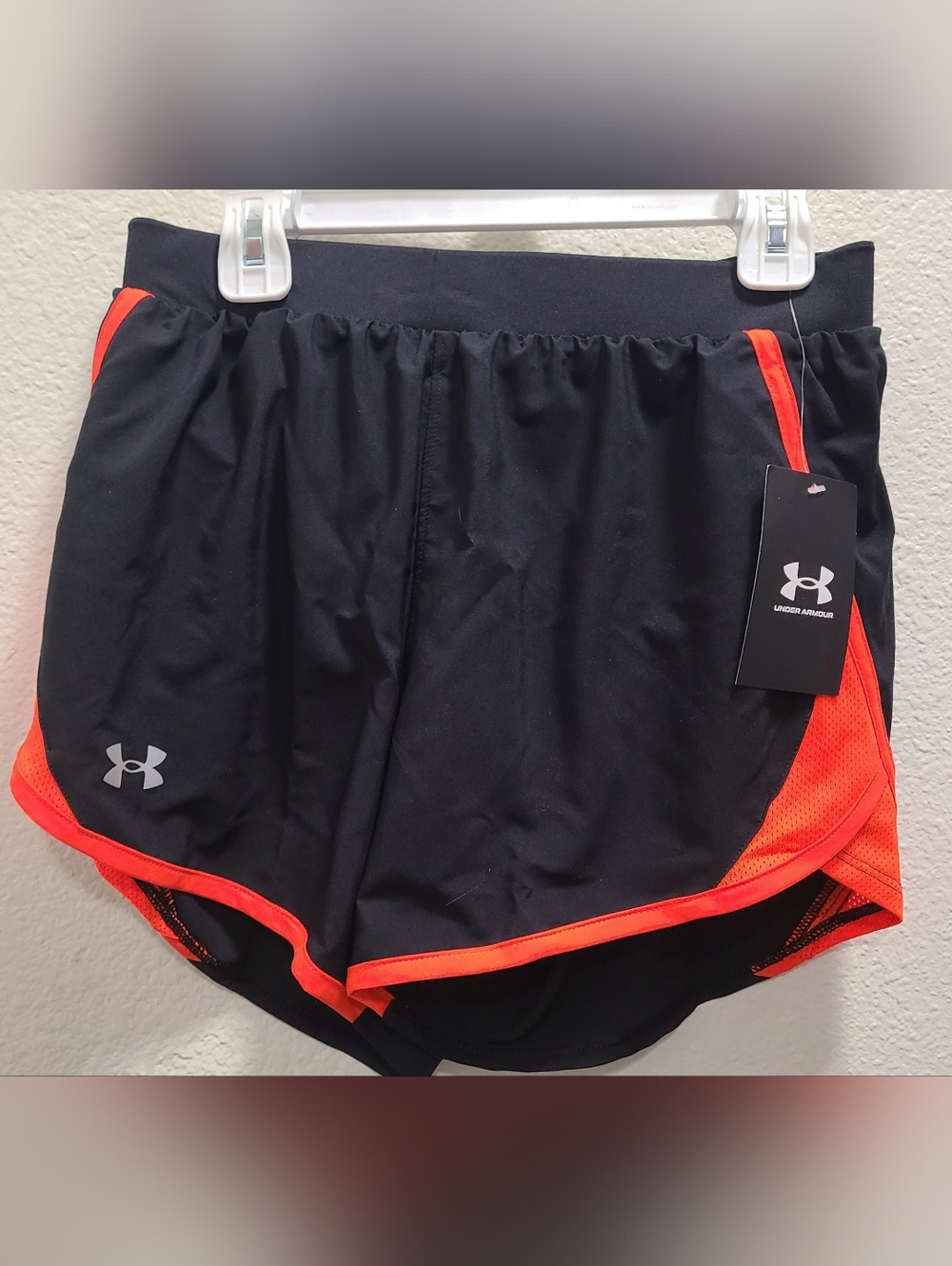 Under Armour Black Athletic Shorts with Orange Trim - Women’s